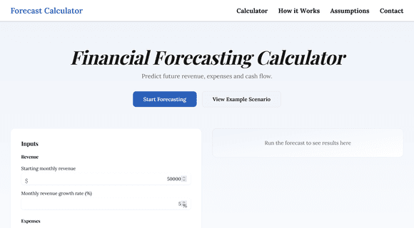 Financial calculator template