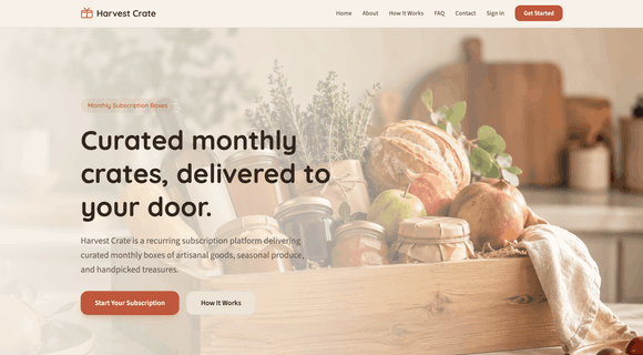 Subscription box website template