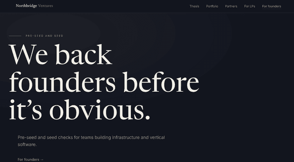 Venture capital website template homepage