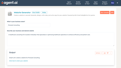 Build Stunning Websites in Seconds on agent.ai with B12
