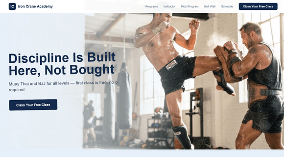 Martial arts website template
