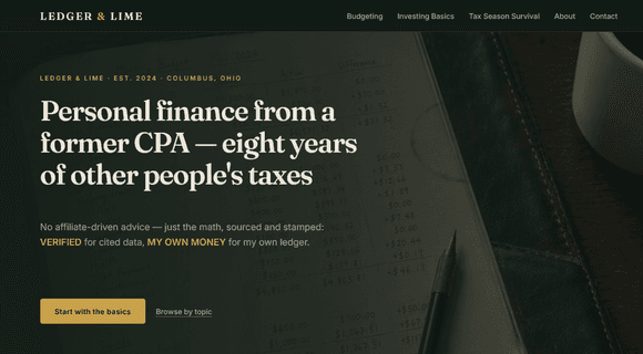 Personal finance blog template