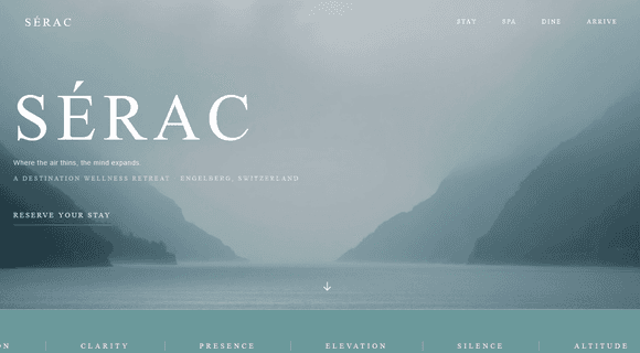 Wellness retreat website template homepage