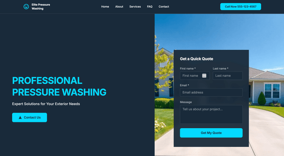 Pressure washing website template