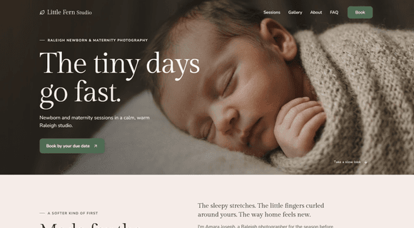 Newborn photography website template