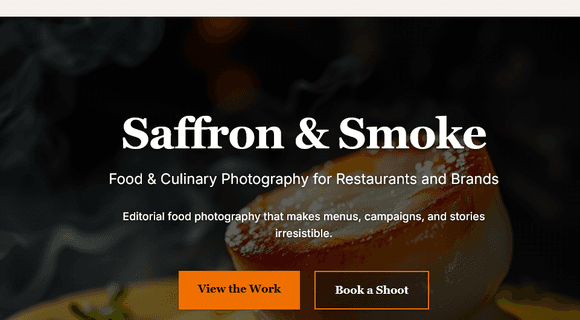 Food photography portfolio template