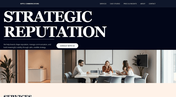 PR agency website template