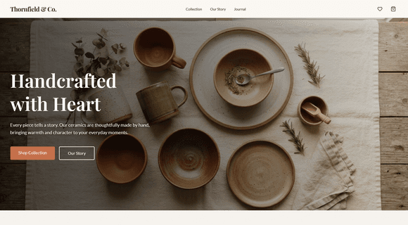 Template voor een webshop in keramiek