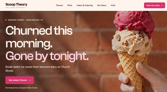 Ice cream shop website template
