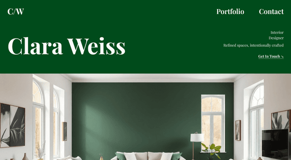 Interior design studio website