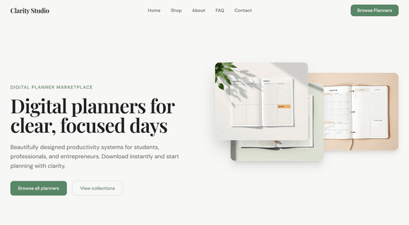 Digital planner website
