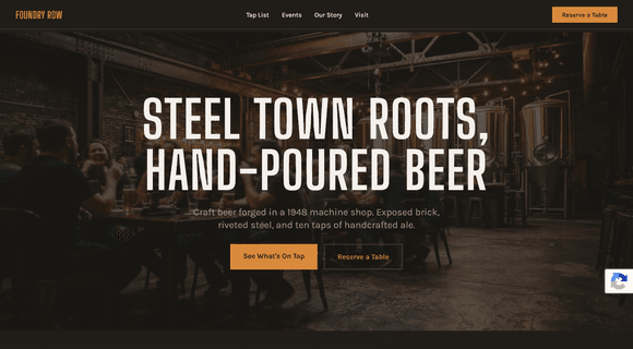 Brewery website template homepage
