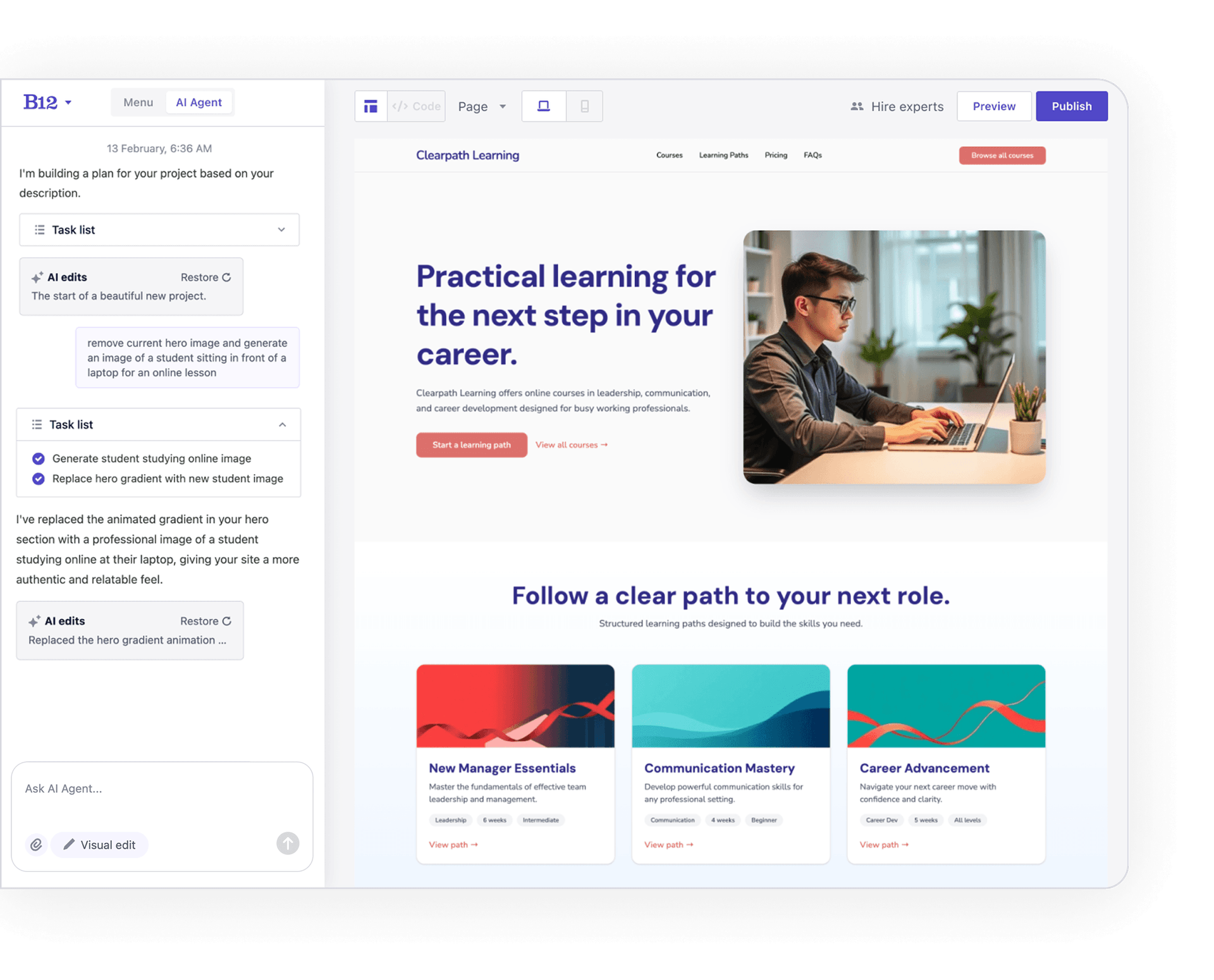 The AI website platform that works for you