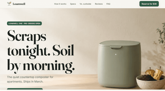 Product landing page template
