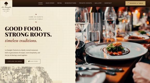 Restaurant website template