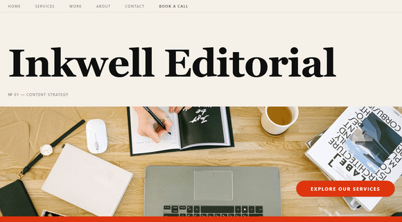 Content strategist website homepage
