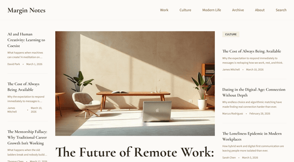Media website template