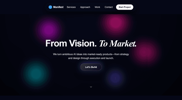 Dark cinematic website