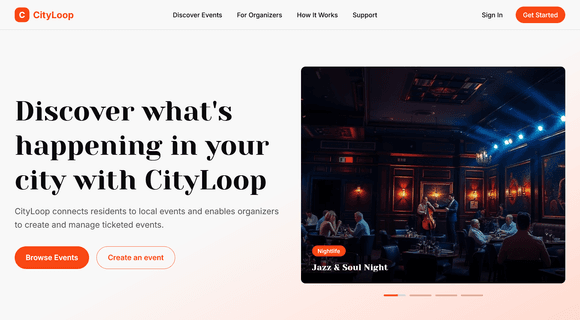 Events website template & examples