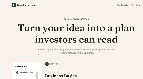 AI business plan generator