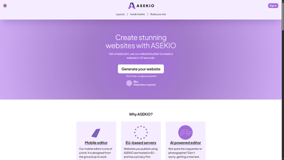 Asekio – Mobile-First AI Website Builder