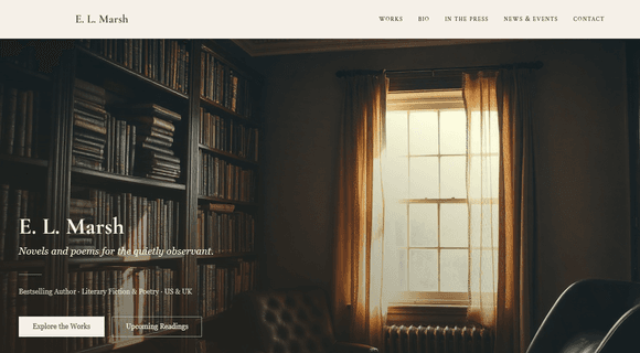 Author website template homepage