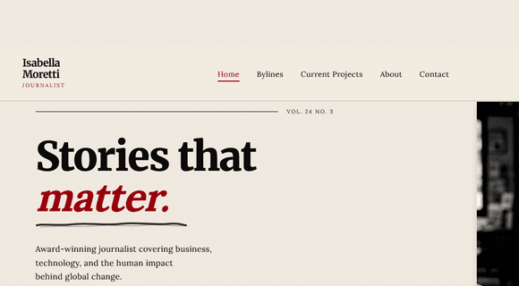 Journalist portfolio template
