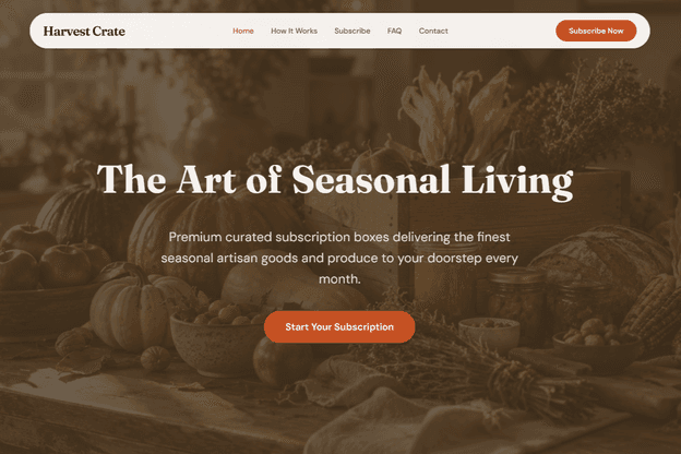 Subscription box website template