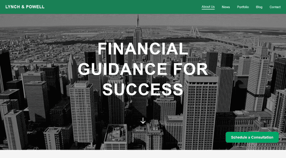 Financial advisor website template