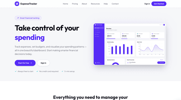 Expense tracker app template