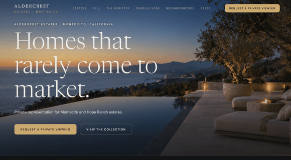 Luxury real estate website template homepage