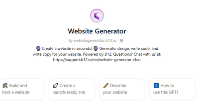 B12 Website Generator - Custom GPT for Effortless Website Creation
