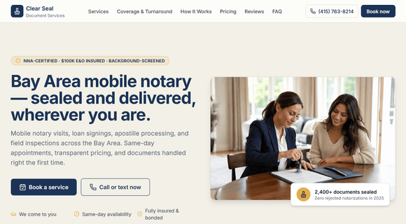 Mobile notary website